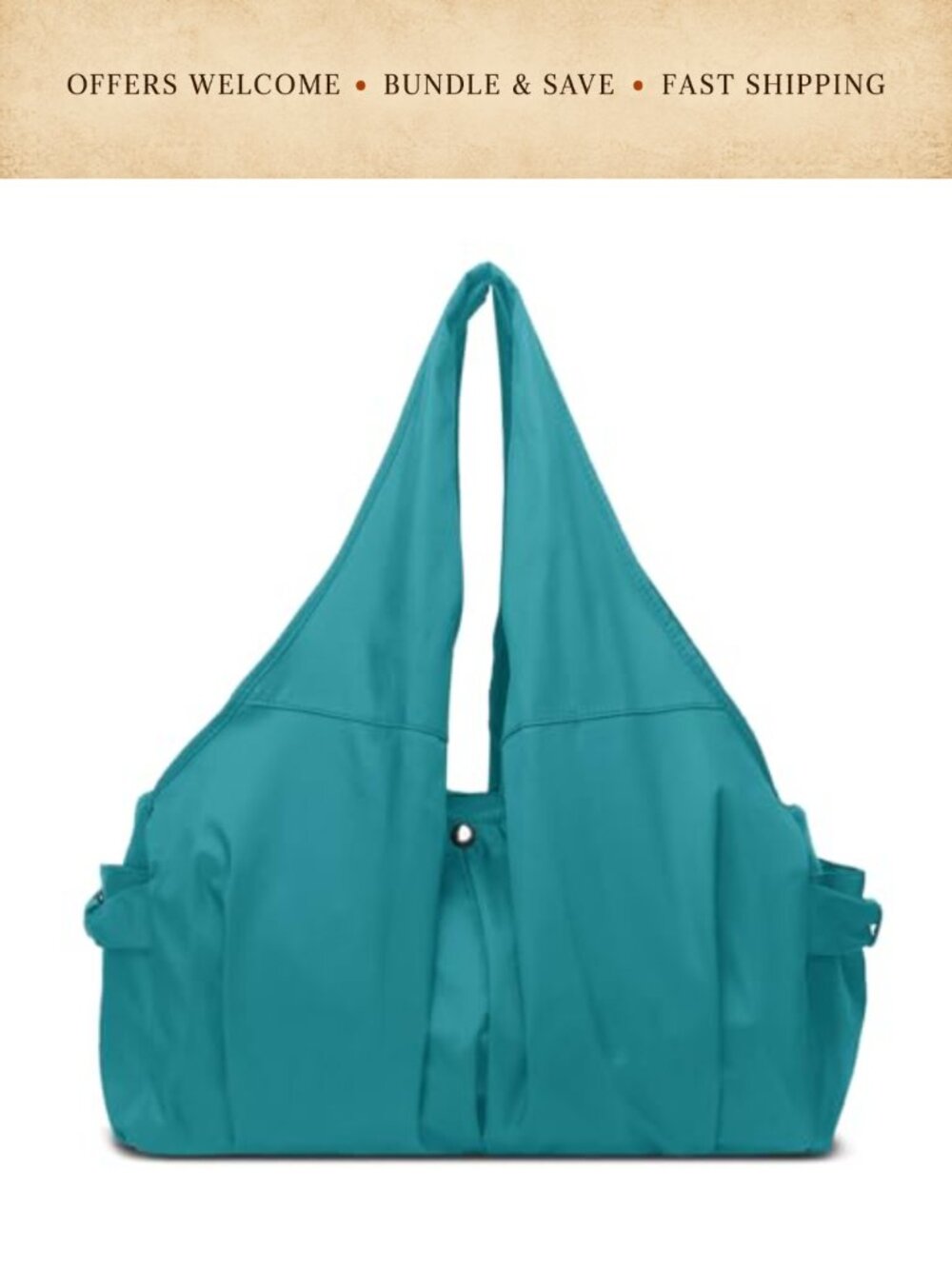 Large Water Resistant Nylon Tote Gym Duffle Bag